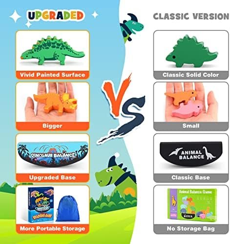 IPOURUP Dinosaur Toys for Kids 3-5: Wooden Stacking Montessori Toys for 3-7 Year Old Balance Competition Game for Family Ideal Easter and Birthday Gifts for Kids (Classic Version) - Image 4