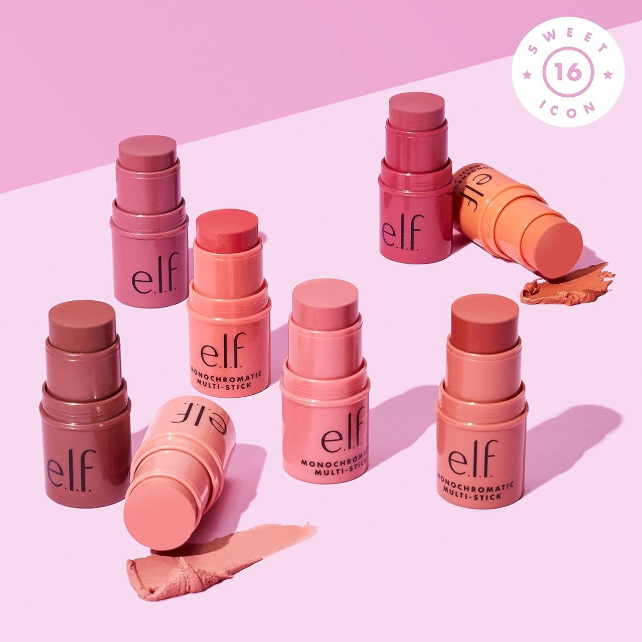 e.l.f. Monochromatic Multi Stick, Luxuriously Creamy & Blendable Color, For Eyes, Lips & Cheeks, Dazzling Peony, 0.17 oz (5 g) - Image 4