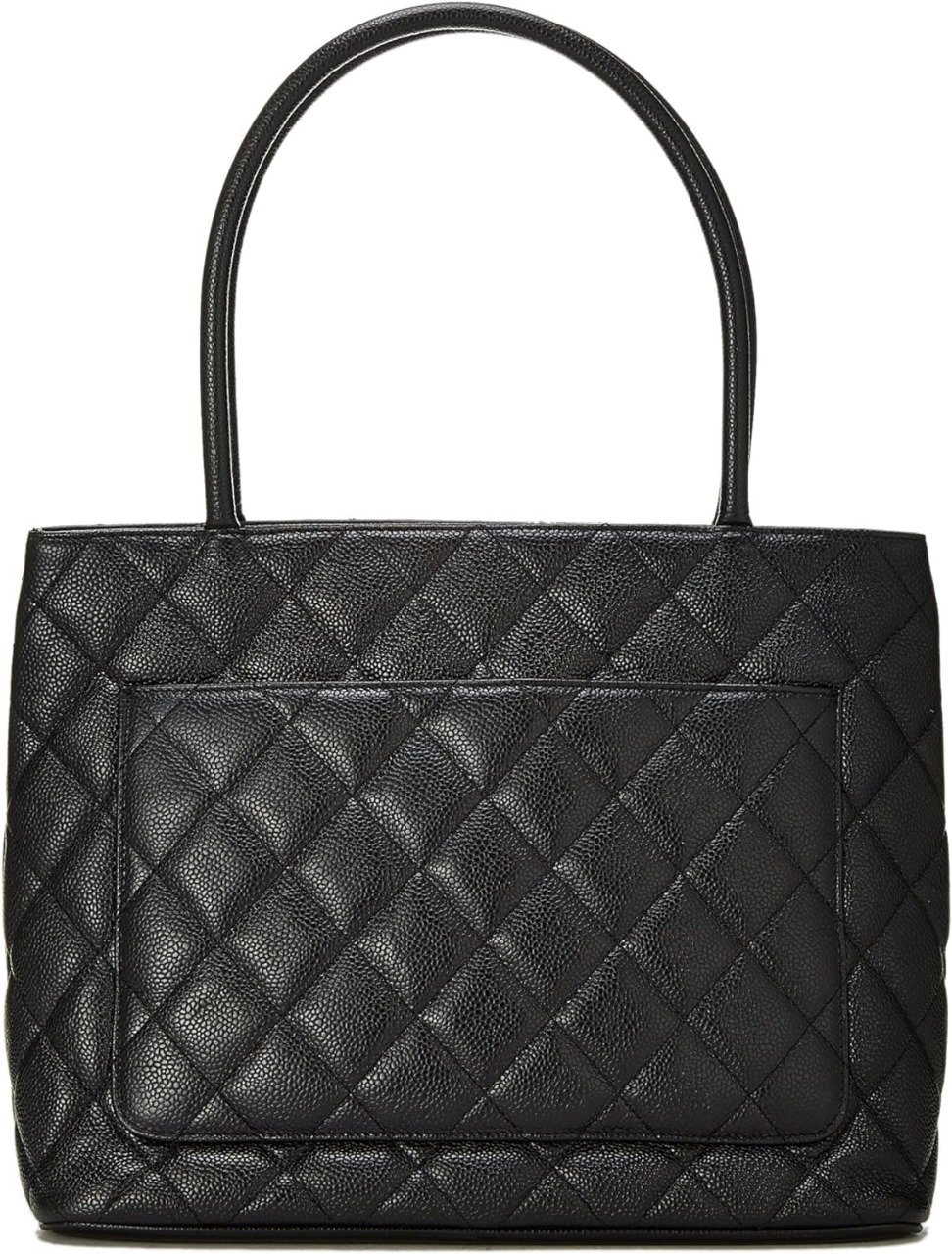 CHANEL Pre-Loved Black Quilted Caviar Medallion Tote, Black - Image 3