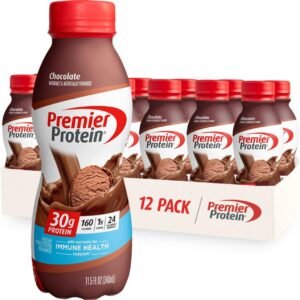 Premier Protein Shake, Chocolate, 30g Protein 1g Sugar 24 Vitamins Minerals Nutrients to Support Immune Health, 11.50 fl oz (Pack of 12)