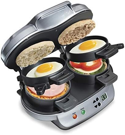 Hamilton Beach Dual Breakfast Sandwich Maker With Timer, Silver (25490A) - Image 6