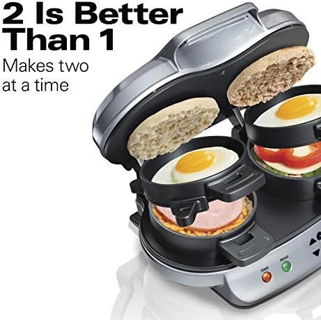 Hamilton Beach Dual Breakfast Sandwich Maker With Timer, Silver (25490A) - Image 4