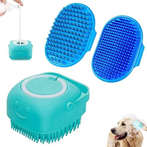 Comotech 3PCS Dog Bath Brush | Dog Shampoo brush | Dog Scrubber for Bath | Pet-Dog Bath Massage Brush Scrubber | Dog Shower/Wash /Grooming/Washing Brush with Adjustable Ring Handle for Short & Long Haired Dogs/Cats - Image 2
