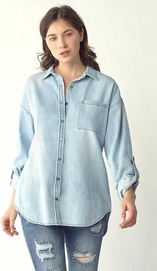SALT TREE Risen Jeans - Oversized Denim Shirt - RDJ1136